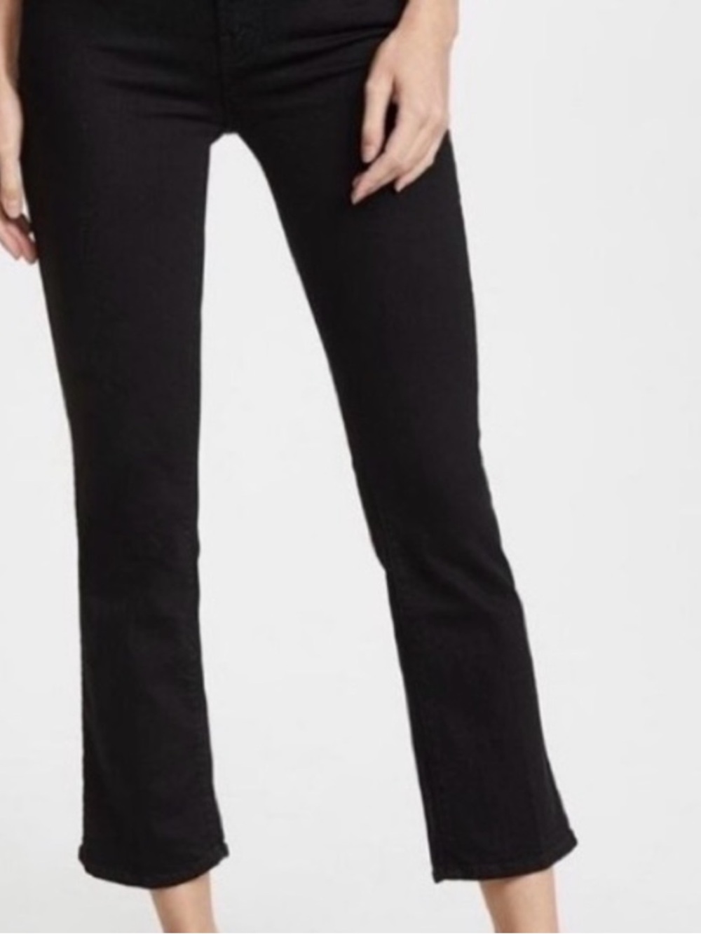 MOTHER The Insider Crop High-Rise Jeans in Black in Size 23 - Picture 2 of 7